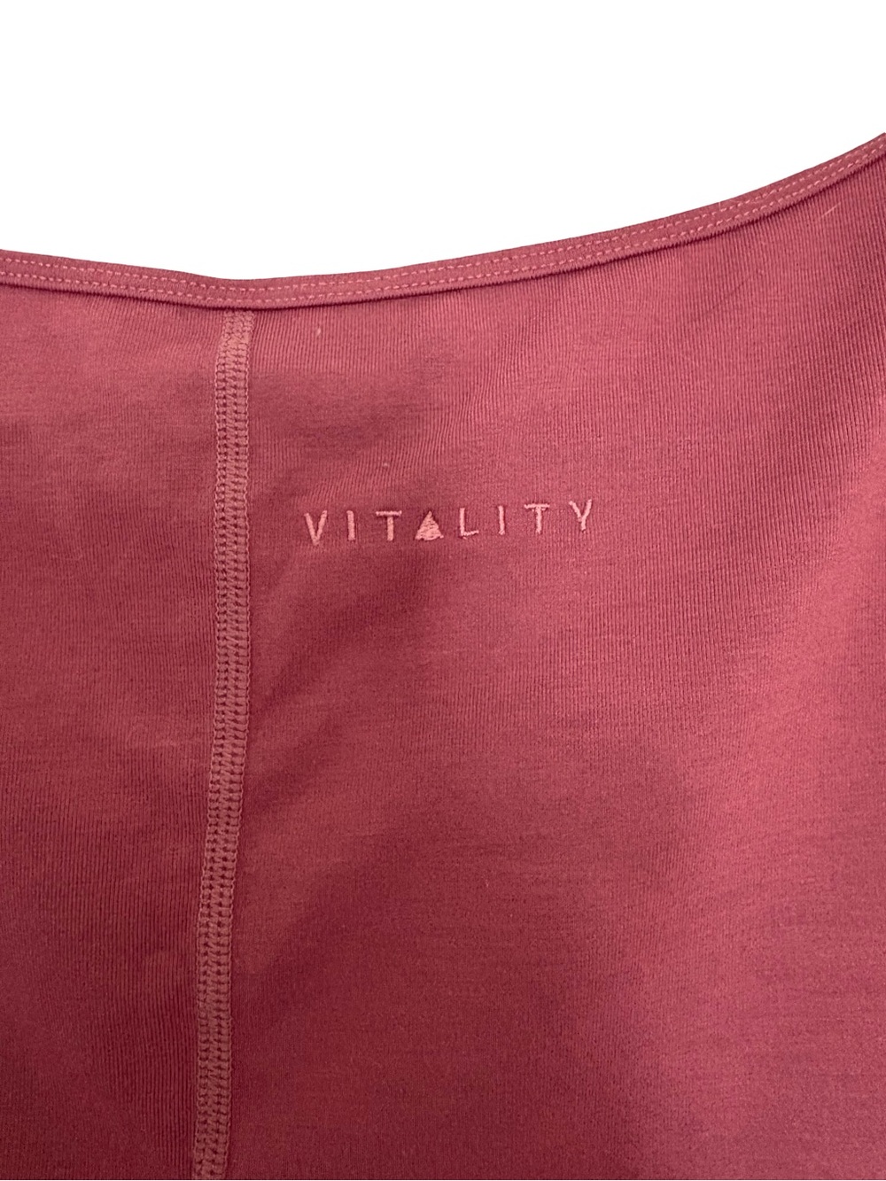 Women's Scoop Neck Ruched Tee in Burgundy - See description - Picture 3 of 4